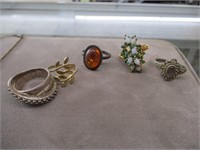 COLLECTION OF (5) STERLING SILVER RINGS