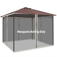 Outsunny Black Replacement Gazebo Insect Net - 10t