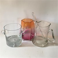 Art Glass Champagne Cooler, Vase, Pitcher/Stir Rod