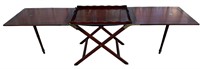 BAKER Furniture Walnut Campaign Serving Tray Table