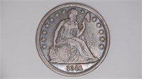 1841 Seated Liberty Silver Dollar
