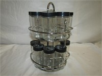 Spinning Spice Rack w/ Jars Approx 10 1/2" T