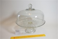 Large Glass Cake Stand w/Lid