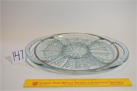 Large Oval Shaped Divided Serving Platter