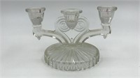 Antique Clear Glass Candle Holder