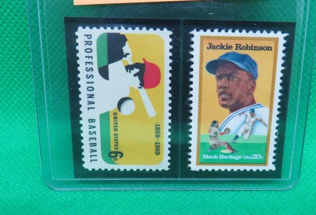 2x Vintage USPS Baseball Stamps W/ Jackie Robinson