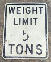 (A) Metal weight limit sign. 24"x18".