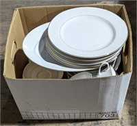 (A) Dishware including plates, bowls, cups,