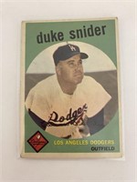 1959 Topps Baseball Card - Duke Snider #20