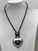 SIGNED HEART PENDANT NECKLACE