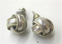 .925 Stamped Wrapped Stud Earrings