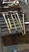 Double ended pick axes and sledge hammers