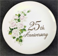 Papel Fine China 25th Anniversary Wedding Plate