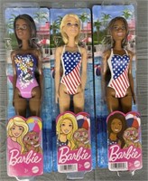 (3) Swimsuit Barbie Dolls