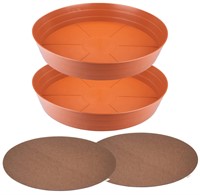 Garden Hour 20" Pack of 2 XL Plant Saucers for Po