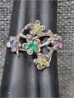 Sterling .925 Ring w/ Gemstones