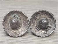 Sterling Silver Sombrero Screw-on Earrings