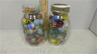 Assorted Marble Shooters in Two Quart Jars