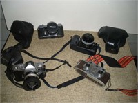 35MM Camera Singlex, Minolta, Revere Stereo Camera