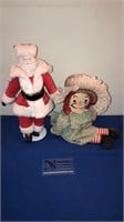 Vintage Santa Claus and Raggedy Ann doll