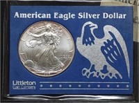 1996 1oz Silver Eagle Gem BU Key Date, Littleton