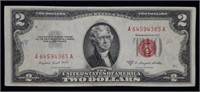 1953 B $2 Red Seal Legal Tender Bank Note Nice