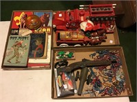 Boy Scout items and toy soldier, etc