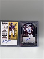 2 autograph football cards