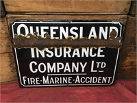 Queensland Insurance Co Enamel Sign - Simpsons