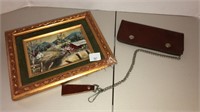 (1) print in frame (1) wallet with belt