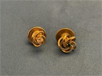 14K 1.7G PIERCED KNOT STYLE EARRINGS