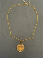 14K 15.9G NECKLACE WITH BIRD/PEAR PENDANT