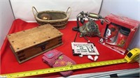 Vintage Jewelry Box, Phone, Disney Tumbler Set,
