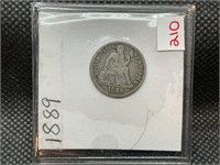 1889 SEATED DIME