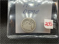 1845 SEATED HALF DIME