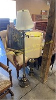 Vintage Chair, 2 tables, lamps, framed print
