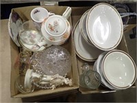 (2) Boxes w/ Plates, Serving Bowl, Saucers,