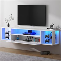 SogesPower Floating TV Stand Wall Mounted with Li