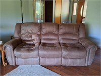 Dual Reclining Sofa and Loveseat, Area Rug