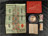 Vintage British Bell Toy Roulette Wheel & Chips