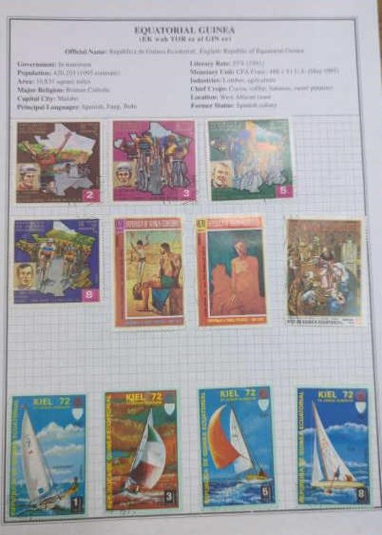 Sheet of equatorial guinea stamps