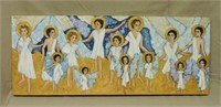 Contemporary Oil on Canvas of Angels.