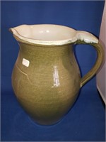 NICE POTTERY PITCHER - ARTIST SIGNED E. HEWELL