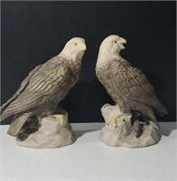 Pair of Vintage Figural Bald Eagles Porcelain