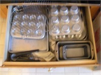 Assorted Cake & Bake Pans - contents of drawer