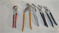 Five Slip Joint Pliers