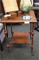 ANTIQUE BALL & CLAW 2 TIER TABLE