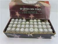 Lot of 38 Quarter Empty Coin Tubes