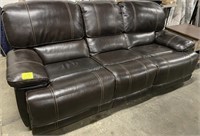 Leather power reclining couch
