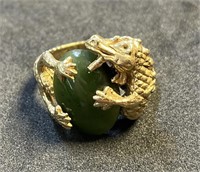 14K Gold Dragon Ring 15.5 Grams